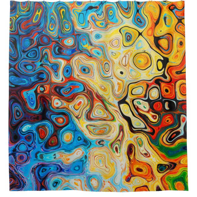 Abstrakte Textur farbig Duschvorhang (Vorderseite)