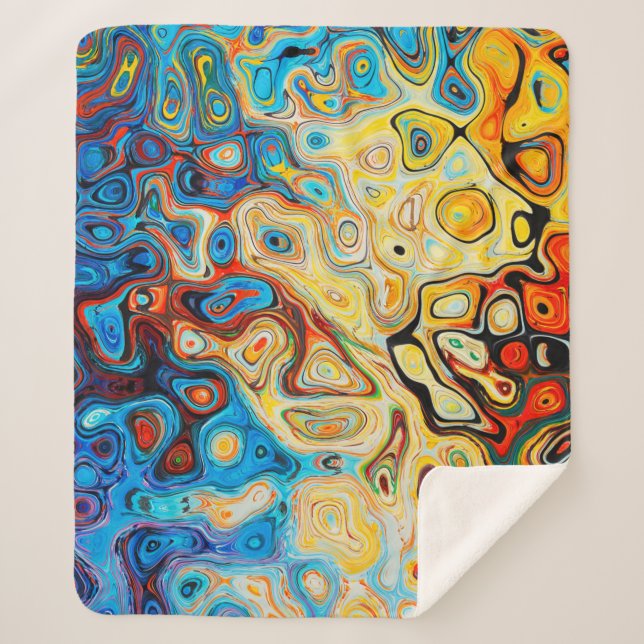 Abstrakte Textur farbig Sherpadecke (Vorderseite)