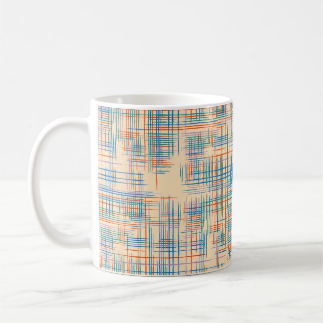 Abstrakte Textur mit Kreuzstreifen. Modern Pat Kaffeetasse (Links)