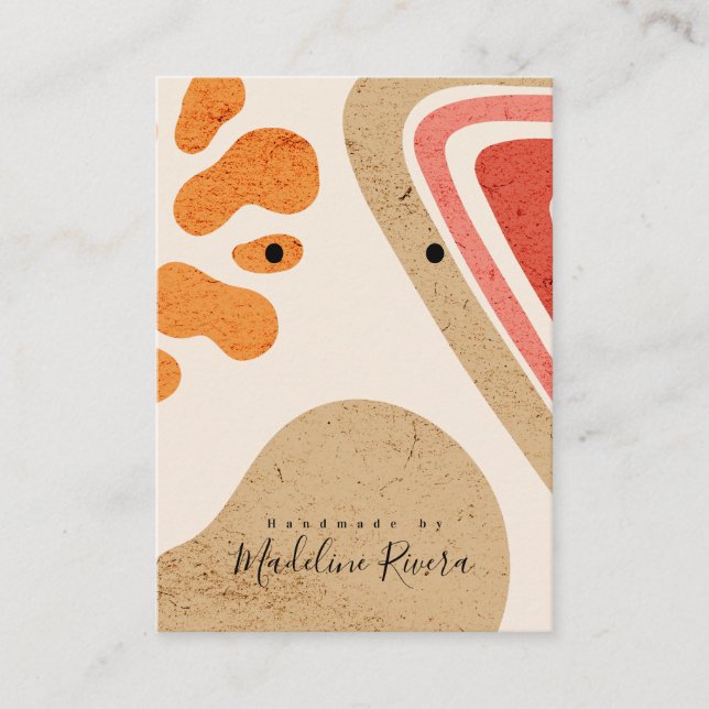 Abstrakte Texturen Artisan Earring Display Card Telefonnummerkarte (Vorderseite)