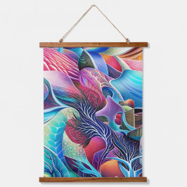 Abstrakte Texturen Wandteppich Mit Holzrahmen