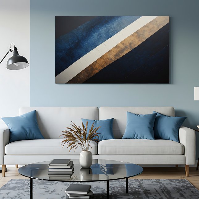 Abstrakte Texturierte Diagonale Blau Gold Poster (Von Creator hochgeladen)
