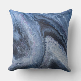 Abstrakte tiefblaue marmorierte Wolken Kissen
