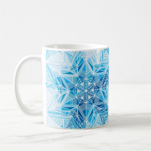 Abstrakte Tiefstststerne-Schneeflocken-Muster Kaffeetasse