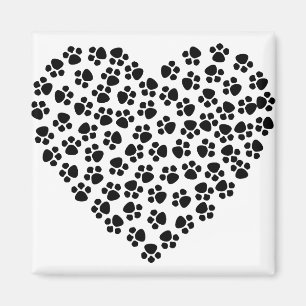 Abstrakte Tierart Cat Hunde Katze Herz. Magnet
