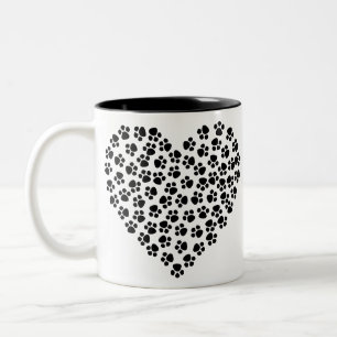 Abstrakte Tierart Cat Hunde Katze Herz. Zweifarbige Tasse
