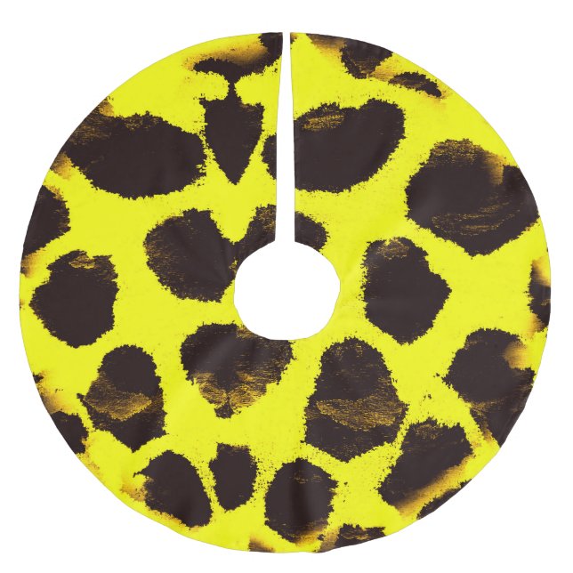 Abstrakte Tierdruckleopard Polyester Weihnachtsbaumdecke (Vorderseite)