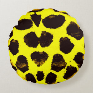 Abstrakte Tierdruckleopard Rundes Kissen