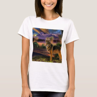 Abstrakte Tierwolf-Szene T-Shirt