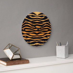 Abstrakte Tiger-Wandklemme Große Wanduhr