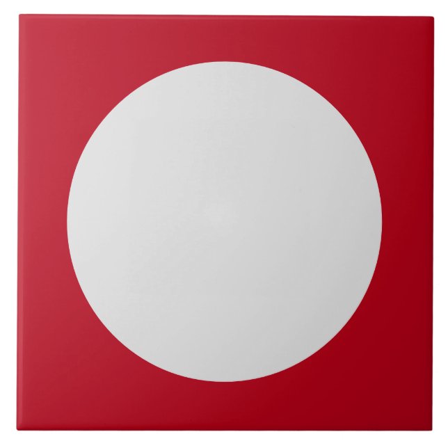 Abstrakte Tile in den roten und weißen Kreisläufen Fliese (Vorderseite)