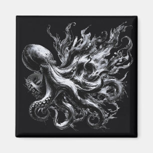 Abstrakte Tintenflüssigkeit Oktopus Kraken Magnet