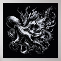 Abstrakte Tintenflüssigkeit Oktopus Kraken