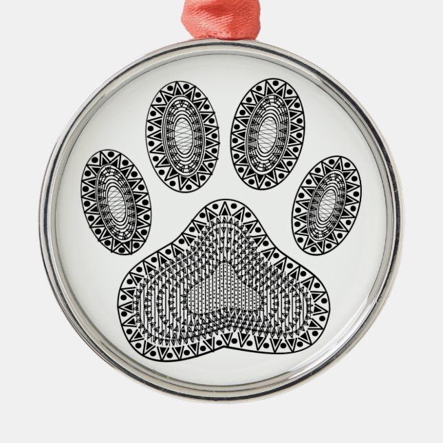 Abstrakte Tintenpatrone Silbernes Ornament (Vorne)