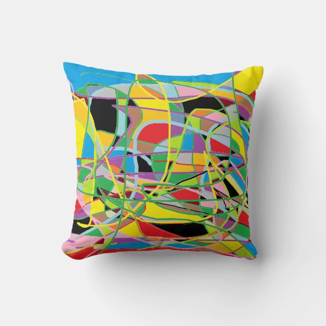 Abstrakte Tollpatrone Multicolor Kissen (Vorderseite)