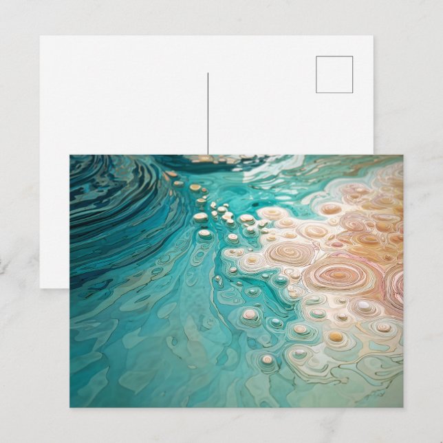 Abstrakte topografische Ozeankunst Postkarte (Vorne/Hinten)