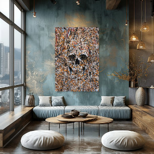 Abstrakte Totenkopf-Drip-Painting Moderne Wandkuns Poster