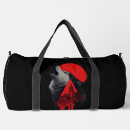 Abstrakte Trash Polka Heulender Wolf Duffle Bag