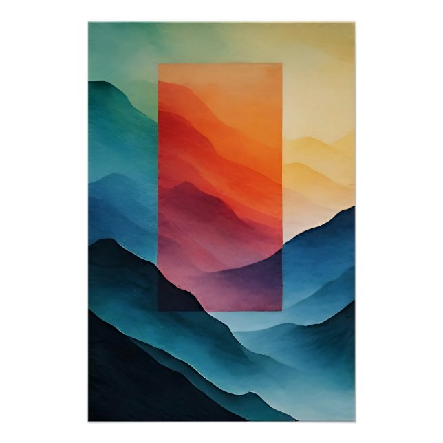 Abstrakte Traum Berge Poster (Vorderseite)