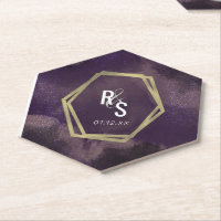 Abstrakte Träume Lila Faux Gold Splash Hochzeit