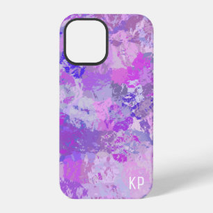 Abstrakte trendige Camo Pink Lila Blau iPhone 12 Pro Hülle