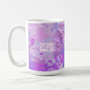 Abstrakte trendige Camouflage Rosa Lila Blau Kaffeetasse
