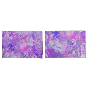 Abstrakte trendige Camouflage Rosa Lila Blau Kissenbezug