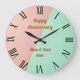 Abstrakte Trendy Blush Pink Mint Kollektion Große Wanduhr