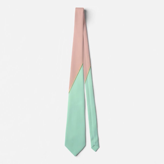Abstrakte Trendy Rosé Mint Kollektion Krawatte (Vorderseite)