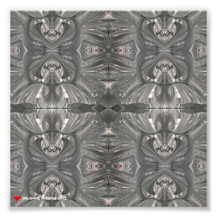 Abstrakte Tribal-Maske aus Weiß-Schwarz 3 Fotodruck