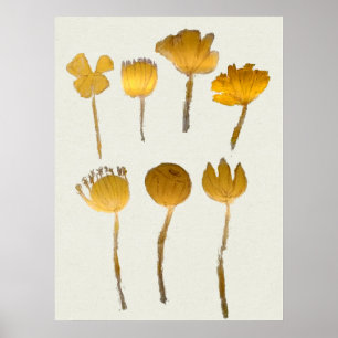 Abstrakte Trockenblumen-Kollektion Poster