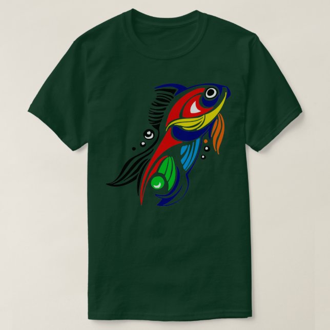 Abstrakte Tropenfische T-Shirt (Design vorne)