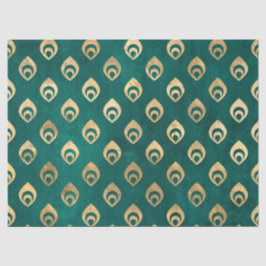 Abstrakte Tropfen auf grüne Decoupage Seidenpapier