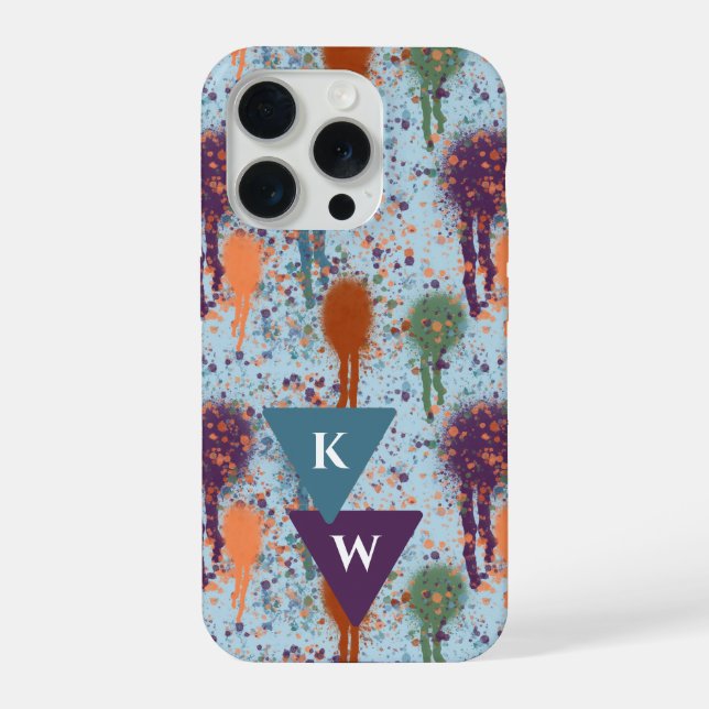 Abstrakte Tropfen für Spritzer Monogram iPhone Hülle (Rückseite)