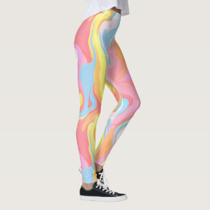 Abstrakte Tropffarbe Gestaltung pastellfarbene Leg Leggings
