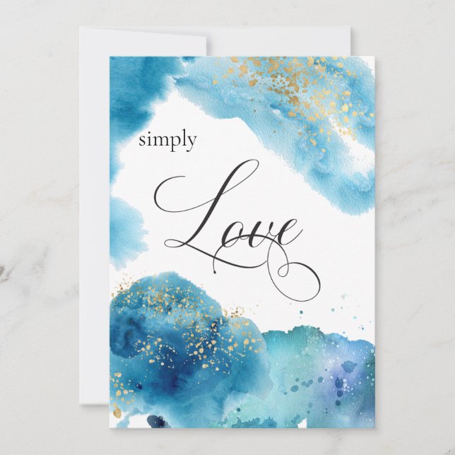 *~* Abstrakte Tropical Beach Glitzer Waves Wedding Einladung (Vorderseite)