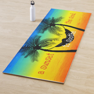 Abstrakte Tropical Life Palm Silhouette Hängematte Yogamatte