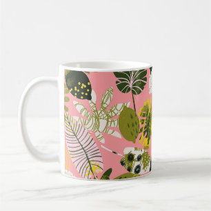Abstrakte tropische Blätter Muster Kaffeetasse