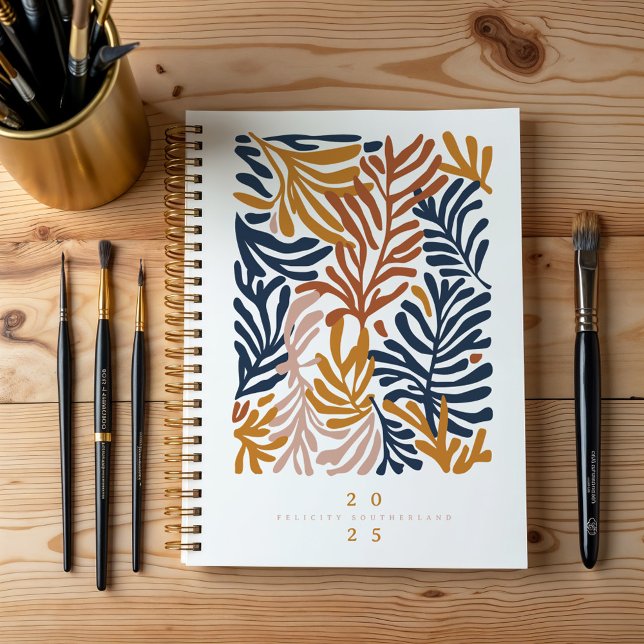 Abstrakte tropische Blätter Personalisiert Planer (Abstract Colorful Tropical Leafs Personalized Planner)