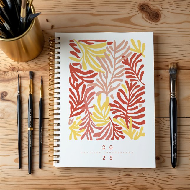 Abstrakte tropische Blätter Personalisiert Planer (Abstract Colorful Tropical Leafs Personalized Planner)