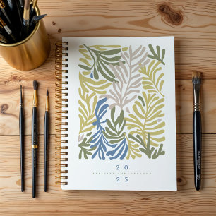 Abstrakte tropische Blätter Personalisiert Planer