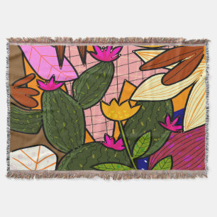 Abstrakte tropische Blätter und Blume Decke