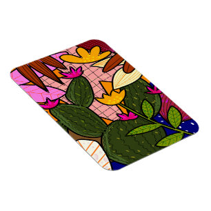 Abstrakte tropische Blätter und Blume Magnet