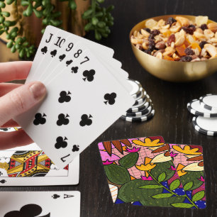 Abstrakte tropische Blätter und Blumen Spielkarten