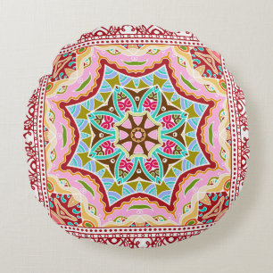 Abstrakte tropische Blätter Unterschiedliches Must Rundes Kissen