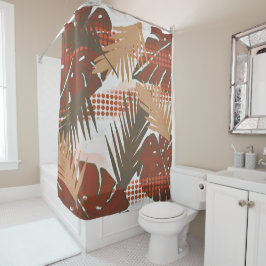 Abstrakte tropische Blume botanisch Duschvorhang