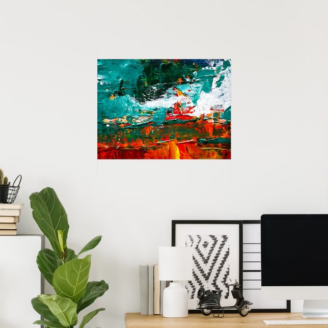 Abstrakte tropische Kollision Poster (Heimbüro)