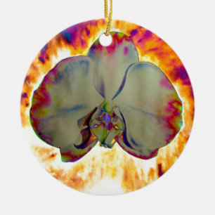 Abstrakte tropische Orchideenmalerei Keramikornament