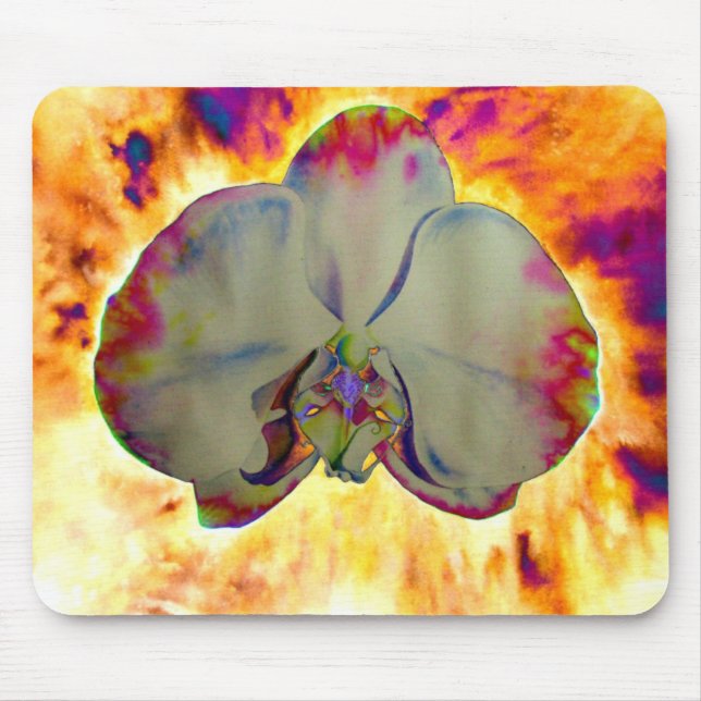 Abstrakte tropische Orchideenmalerei Mousepad (Vorne)