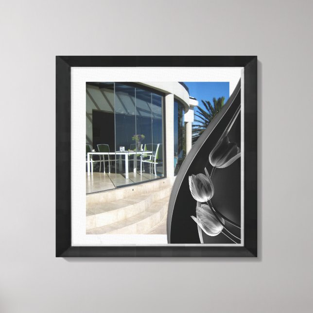 Abstrakte Tulips aus weißem Marmor Leinwanddruck (Vorderseite)